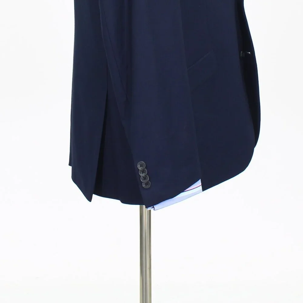 Kenneth Cole 44R Navy Solid 2-Button Sport Coat Blazer Jacket T566